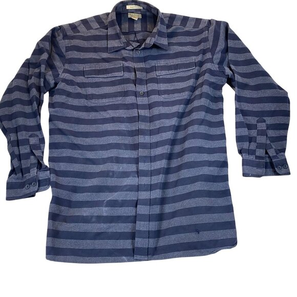L.L. Bean Men's Heavy Shirt Size XXL Tall Traditional Long Sleeve Button Up Navy - Picture 1 of 12